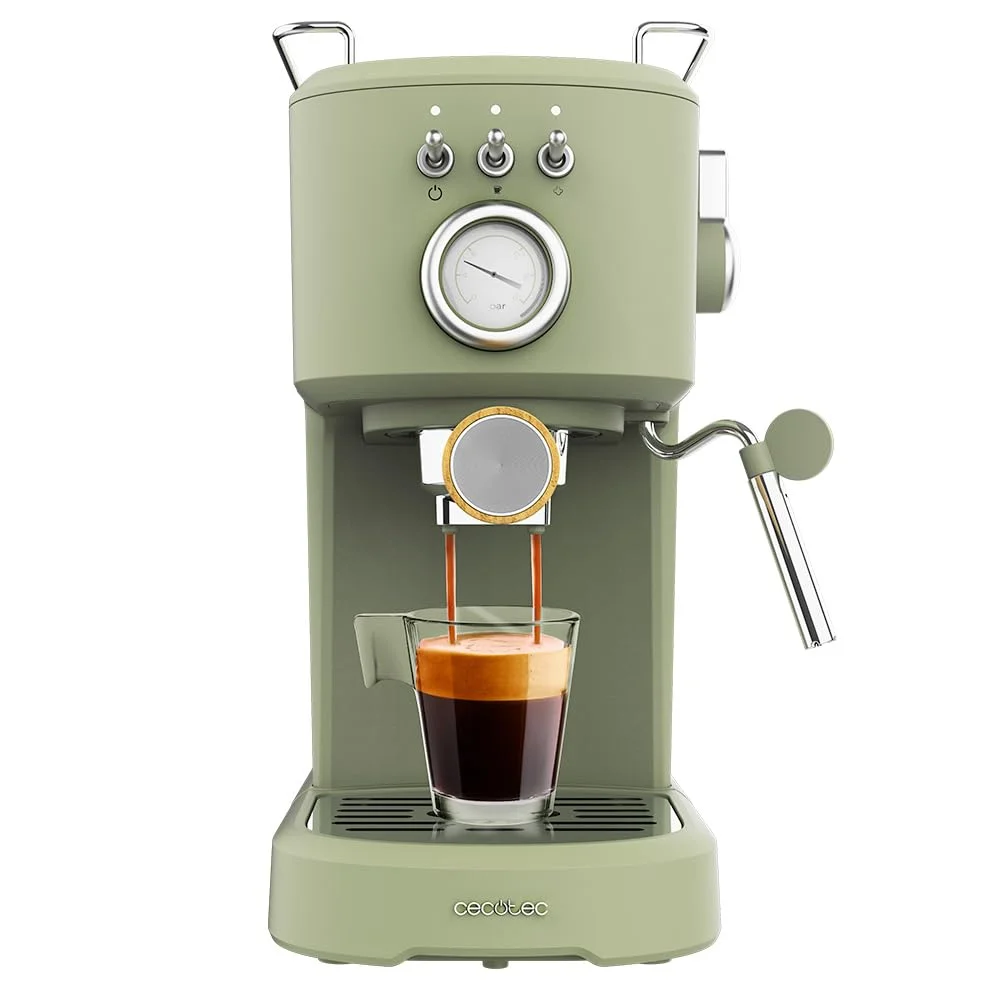 Cecotec Power Espresso 20 Retro Green - Cafetera Espresso Compacta