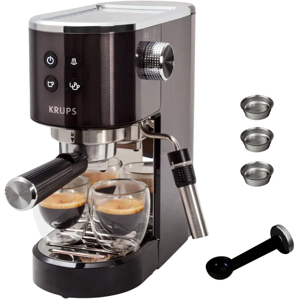 KRUPS Virtuoso+ XP444G - Cafetera Espresso con Boquilla de Vapor Dual